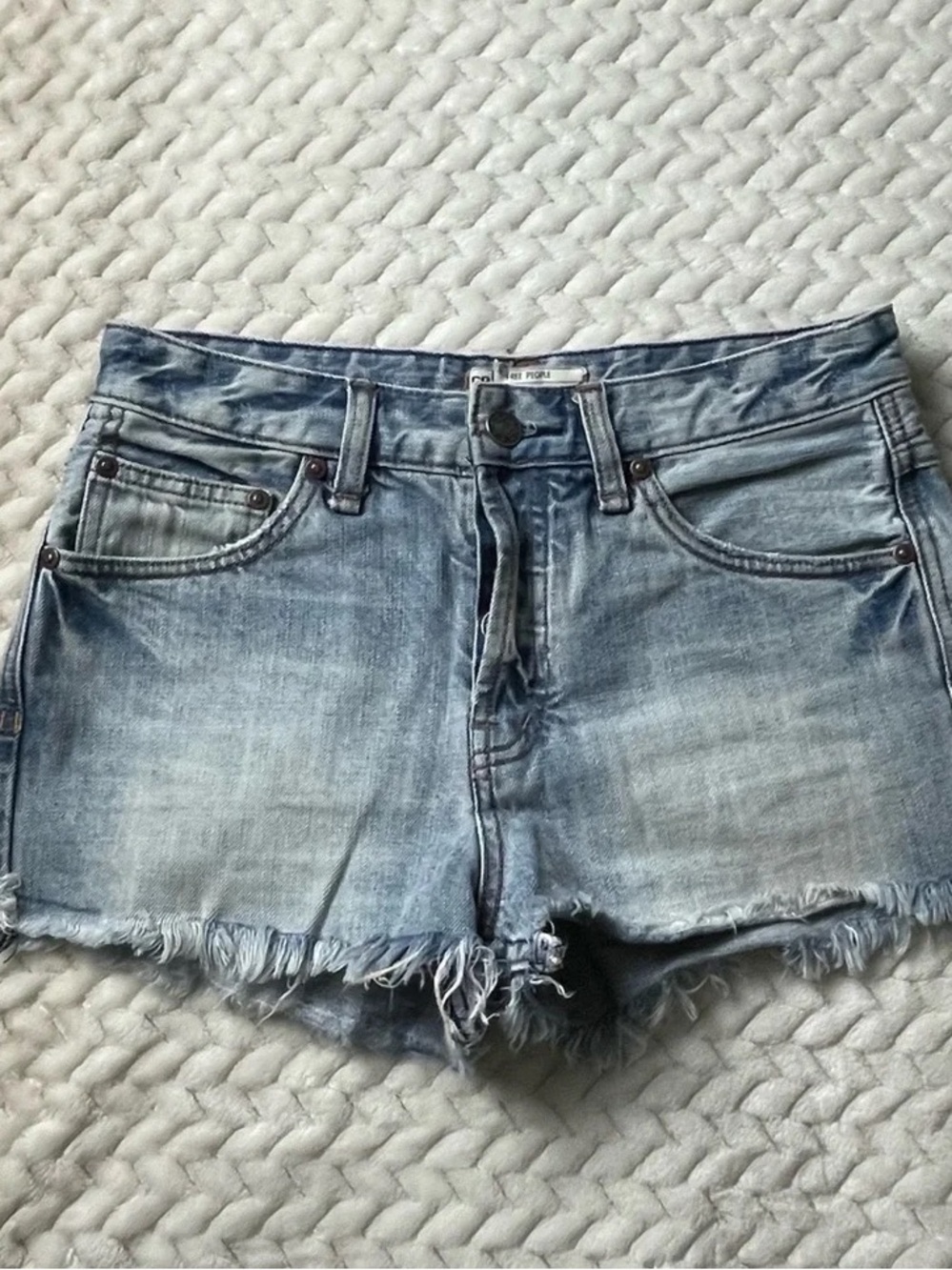 Urban Outfitters Light Blue Distressed Denim Cutoff Shorts